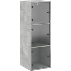 Mobile a Muro con Ante in Vetro Grigio Cemento 35x37x100 cm Vidaxl