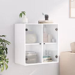 Mobile a Muro con Ante in Vetro Bianco 68x37x68,5 cmcod mxl 111149 - Vista aggiuntiva 3