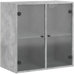 Mobile a Muro con Ante in Vetro Grigio Cemento 68x37x68,5 cm Vidaxl