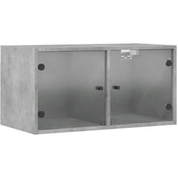 Mobile a Muro con Ante in Vetro Grigio Cemento 68,5x37x35 cm Vidaxl