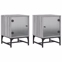 Comodini con Ante in Vetro 2pz Grigio Sonoma 35x37x50 cmcod mxl 111655 - Vista aggiuntiva 2