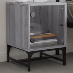 Comodini con Ante in Vetro 2pz Grigio Sonoma 35x37x50 cmcod mxl 111655 - Vista aggiuntiva 3