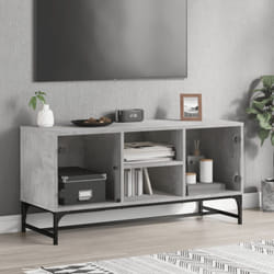 Vidaxl - Mobile Porta tv con Ante in Vetro Grigio Cemento 102x37x50 cm 58587