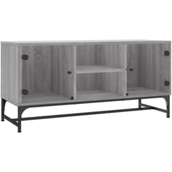 Vidaxl - Mobile Porta tv con Ante in Vetro Grigio Sonoma 102x37x50 cm