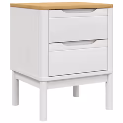 vidaXL Comodino FLORO Bianco 45x39x57 cm in Legno Massello di Pino - Vista aggiuntiva 2