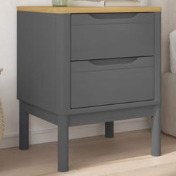 vidaXL Comodino FLORO Grigio 45x39x57 cm in Legno Massello di Pino