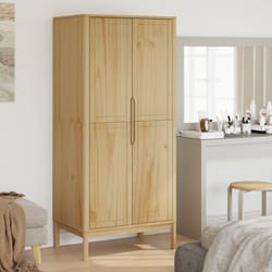 vidaXL Armadio FLORO Marrone Cera 77x53x171 cm Legno Massello di Pino