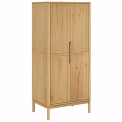 vidaXL Armadio FLORO Marrone Cera 77x53x171 cm Legno Massello di Pino - Vista aggiuntiva 2