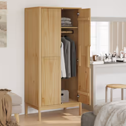 vidaXL Armadio FLORO Marrone Cera 77x53x171 cm Legno Massello di Pino - Vista aggiuntiva 3