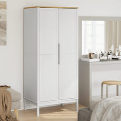 vidaXL Armadio FLORO Bianco 77x53x171 cm in Legno Massello di Pino