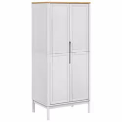 vidaXL Armadio FLORO Bianco 77x53x171 cm in Legno Massello di Pino - Vista aggiuntiva 2