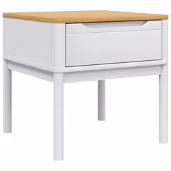 Tavolo per Lampada FLORO Bianco 55x55x54 cm Legno di Pinocod mxl 117327 - Vista aggiuntiva 2