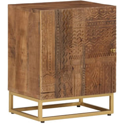 Comodino 40x30x50 cm in Legno Massello di Mango e Ferro Vidaxl 42388