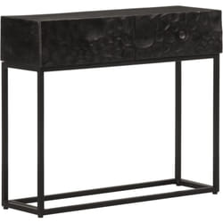 Tavolo Consolle Nero 90x30x76cm Legno Massello di Mango e Ferro Vidaxl 47338