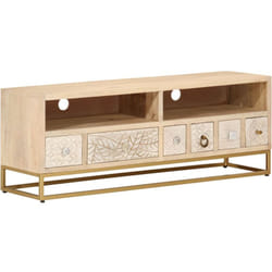 Mobile Porta tv 110x30x40 cm in Legno Massello di Mango e Ferro Vidaxl