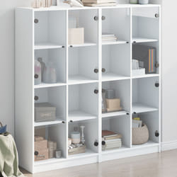 vidaXL Libreria con Ante Bianca 136x37x142 cm in Legno Multistrato