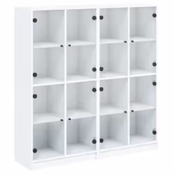 vidaXL Libreria con Ante Bianca 136x37x142 cm in Legno Multistrato - Vista aggiuntiva 2