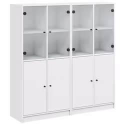 vidaXL Libreria con Ante Bianca 136x37x142 cm in Legno Multistrato - Vista aggiuntiva 2
