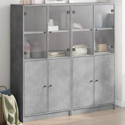 vidaXL Libreria Ante Grigio Cemento 136x37x142 cm in Legno Multistrato