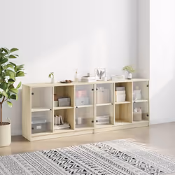 vidaXL Libreria con Ante Rovere Sonoma 204x37x75 cm Legno Multistrato - Vista aggiuntiva 3