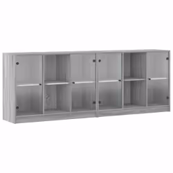 Libreria con Ante Grigio Sonoma 204x37x75 cm Legno Multistratocod mxl 111466 - Vista aggiuntiva 2