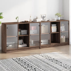 Libreria con Ante Rovere Marrone 204x37x75 cm Legno Multistrato vidaXL10463