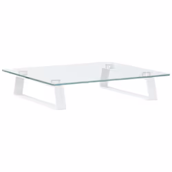 vidaXL Supporto per Monitor Bianco 40x35x8cm Vetro Temperato e Metallo - Vista aggiuntiva 2