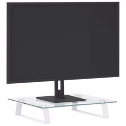 vidaXL Supporto per Monitor Bianco 40x35x8cm Vetro Temperato e Metallo - Vista aggiuntiva 3
