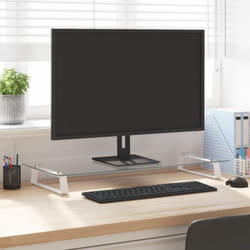 Supporto per Monitor Bianco 80x35x8cm Vetro Temperato e Metallo Vidaxl 36793