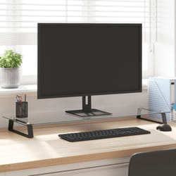 Supporto per Monitor Nero 100x35x8cm Vetro Temperato e Metallo Vidaxl 48577
