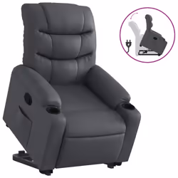 VidaXL 3206602, Ecopelle, Grigio, Schiuma, 110 kg, 755 mm, 930 mm