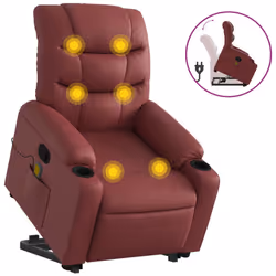 VidaXL 3206610, Ecopelle, Rosso, Schiuma, 110 kg, 755 mm, 930 mm