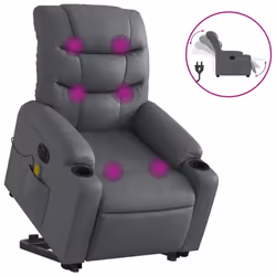 VidaXL 3206623, Ecopelle, Grigio, Schiuma, 110 kg, 755 mm, 930 mm