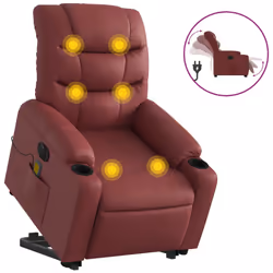 VidaXL 3206624, Ecopelle, Rosso, Schiuma, 110 kg, 755 mm, 930 mm