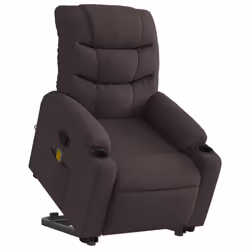 Poltrona Alzapersona Massaggi Reclinabile Marrone Scuro Tessutocod mxl 85016 - Vista aggiuntiva 3