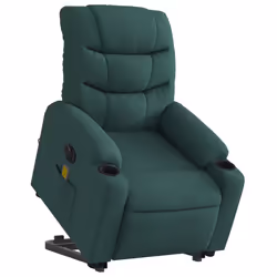 Poltrona Alzapersona Massaggiante Elettrica Verde Scuro Tessutocod mxl 85118 - Vista aggiuntiva 3