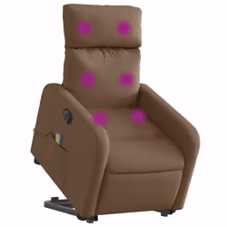 Poltrona Alzapersona Massaggiante Elettrica Marrone Tessutocod mxl 133069 - Vista aggiuntiva 3