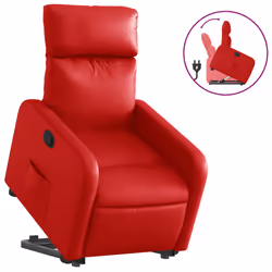 Poltrona Alzapersona Reclinabile Rosso in Similpellecod mxl 109134 - Vista aggiuntiva 2
