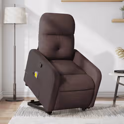 VidaXL 3206809 sedia massaggiante elettrica Marrone scuro Tessuto - Vista aggiuntiva 2