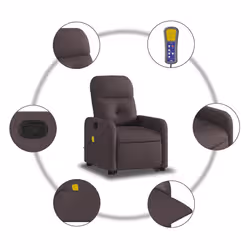 VidaXL 3206809 sedia massaggiante elettrica Marrone scuro Tessuto - Vista aggiuntiva 8