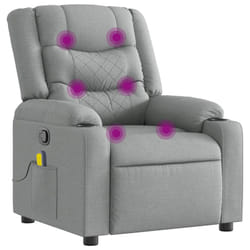 VidaXL 3206835 sedia massaggiante elettrica Grigio chiaro Tessuto