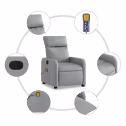 VidaXL 3206863 sedia massaggiante elettrica Grigio chiaro Tessuto - Vista aggiuntiva 6