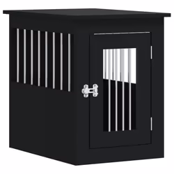 Gabbia Cani da Arredamento Nera 45x62x59cm Legno Multistratocod mxl 84540 - Vista aggiuntiva 2