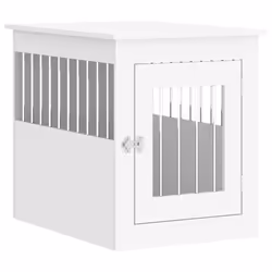 Gabbia Cani da Arredamento Bianca 55x75x65cm Legno Multistratocod mxl 132463 - Vista aggiuntiva 2
