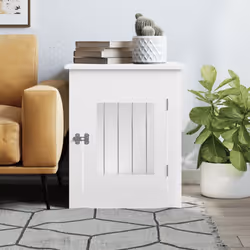 Gabbia Cani da Arredamento Bianca 55x75x65cm Legno Multistratocod mxl 132463 - Vista aggiuntiva 3