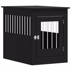 Gabbia Cani da Arredamento Nera 55x80x68cm Legno Multistratocod mxl 108500 - Vista aggiuntiva 2