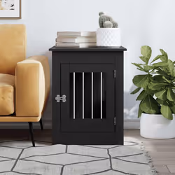 Gabbia Cani da Arredamento Nera 55x80x68cm Legno Multistratocod mxl 108500 - Vista aggiuntiva 3
