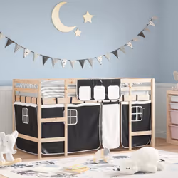 VidaXL 3206964 lettino per bambini Nero, Bianco Poliestere