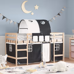 VidaXL 3206982 lettino per bambini Nero, Bianco Poliestere