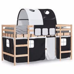 VidaXL 3206982 lettino per bambini Nero, Bianco Poliestere